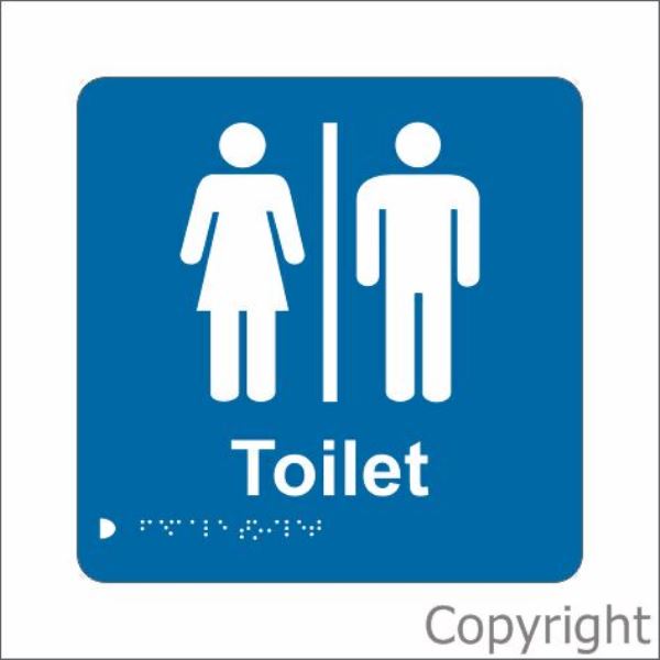 Braille Unisex Toilet+ Toilet Sign