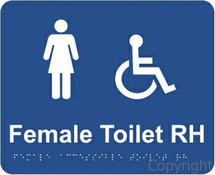 Braille Female Access Toilet Right Handed Sign