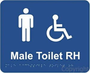 Braille Male Access Toilet Right Handed Sign