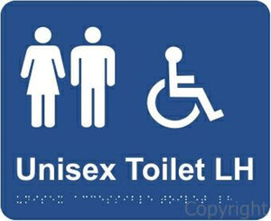Braille Unisex Accomodation Toilet Left Handed Sign
