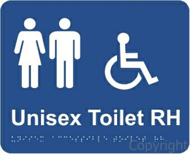 Braille Unisex Accomodation Toilet Right Handed Sign