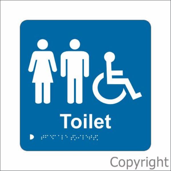 Braille Unisex Accomodation Toilet Sign