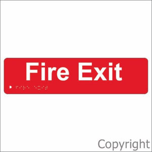 Braille Fire Exit Sign