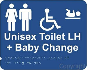 Braille Unisex Disabled Change Room Left Handed Sign