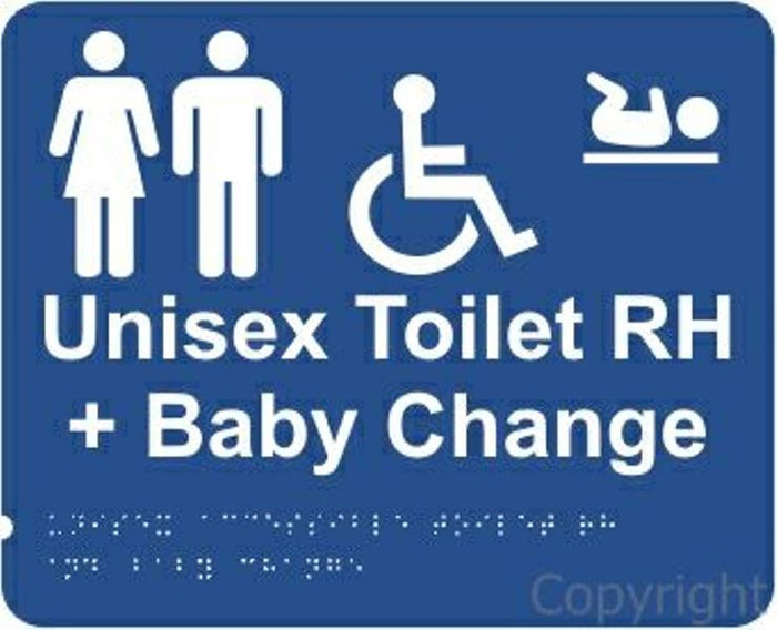 Braille Unisex Disabled Change Room Right Handed Sign