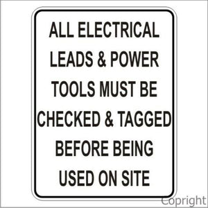 All Electrical Leads etc. Sign