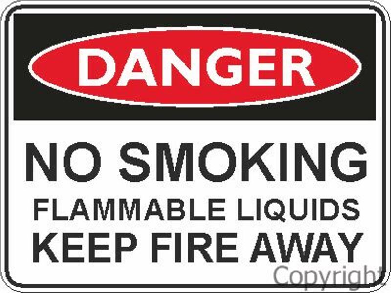 Danger No Smoking Flammable Liquids etc. sign