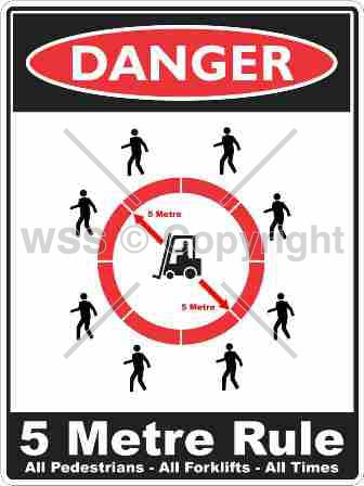 Danger Sign With Picture + 5 Metre Rule
