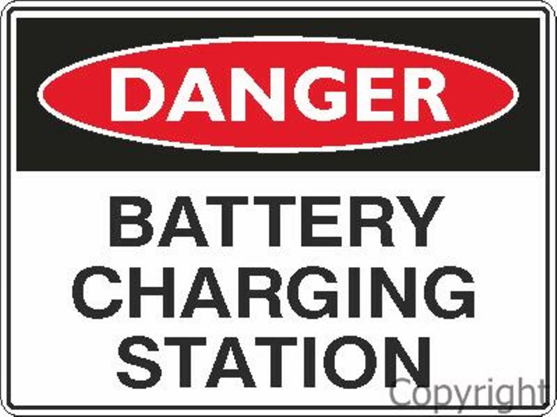 Danger - Battery Charging Station Sign