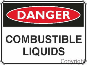 Danger Combustible Liquids Sign