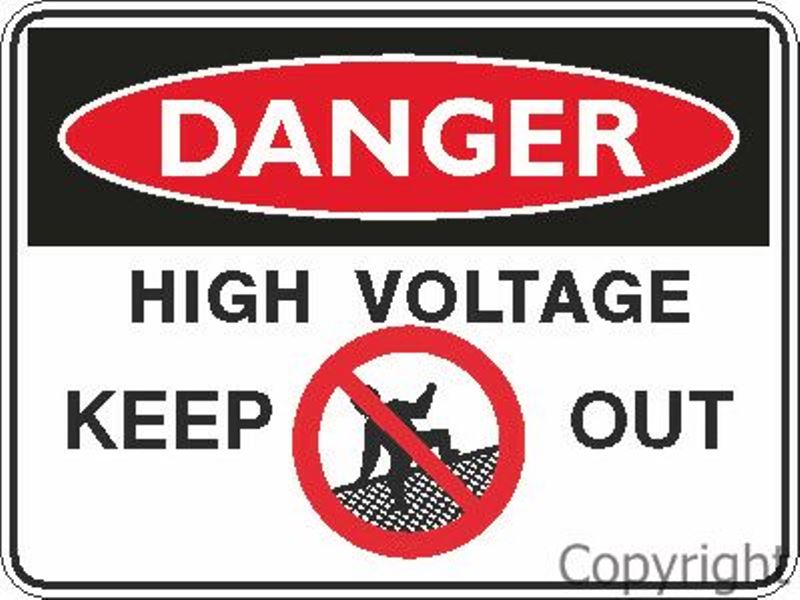 Danger High Voltage Keep Out Sign W/ Picture