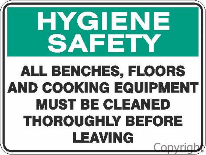 Hygiene Safety All Benches etc. Sign