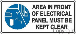 Area In Front Of Electrical Panel etc. Sign