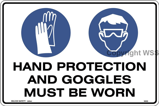 Hand And Eye Protection etc. Sign W/ Picture