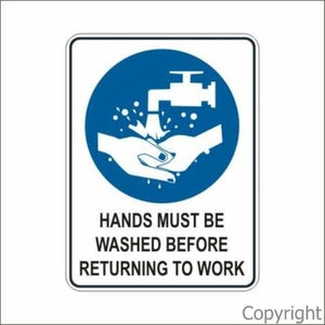 Your Hands Must Be Washed etc. Sign W/ Picture