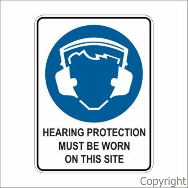 Hearing Protection etc. Sign With Picture