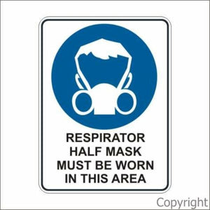Respirator Half Mask etc. Sign W/ Picture