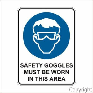 Safety Goggles etc. Sign W/ Picture