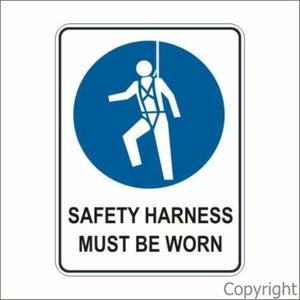 Safety Harness Must Be Worn Sign W/ Picture