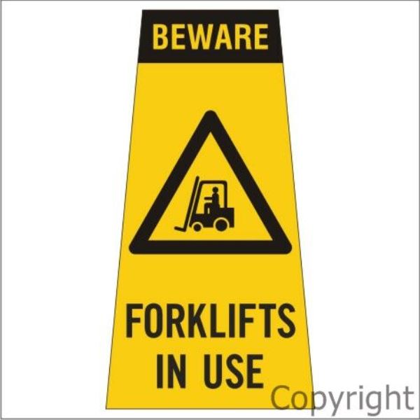 Forklifts In Use Cone Sign