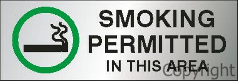 Smoking Permitted Sign - Reversed Perspex