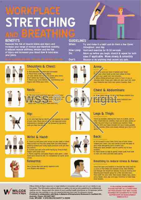 Workplace Stretching And Breathing Sign