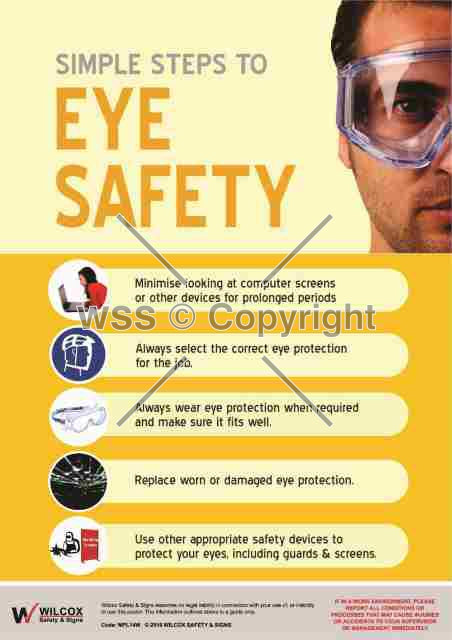 Simple Steps To Eye Safety Sign