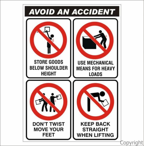 Avoid An Accident Sign W/ Picture