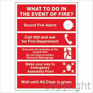 Fire Evacuation Poster Laminated