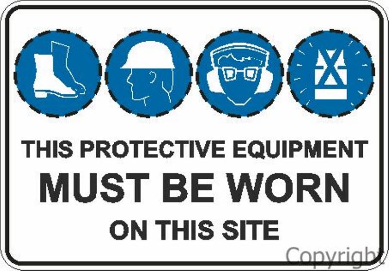 This Protective Equipment etc. Sign W/ 4 Standard Discs