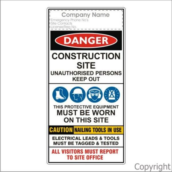 Construction Site Multiple Signs 2