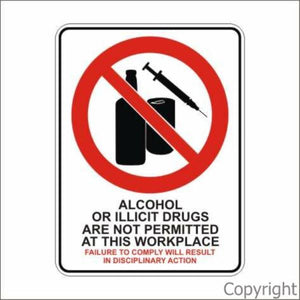 No Alcohol Or Drugs etc. Sign W/ Picture