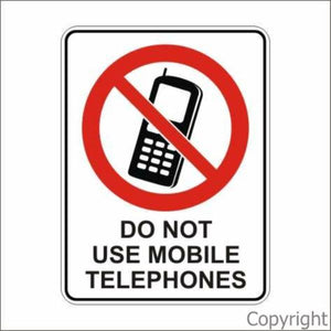 Do Not Use Mobile Telephones Sign W/ Picture