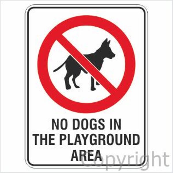 No Dogs In The Playground Area Sign W/ Picture