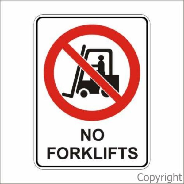 No Forklifts Sign W/ Picture