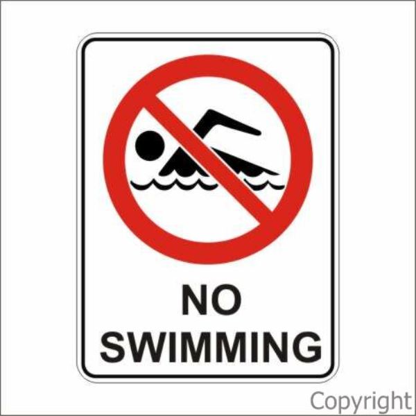 No Swimming Sign W/ Picture