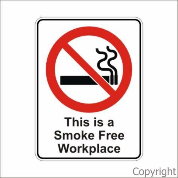 This Is A Smoke Free Workplace Sign W/ Picture