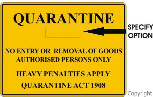Quarantine Goods Sign Blank