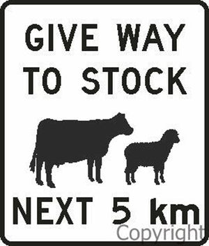Give Way To Stock Next 5 Km Sign