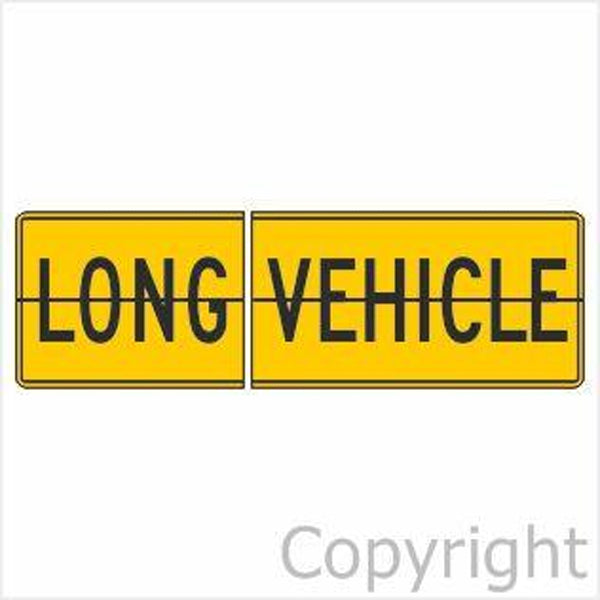 Long Vehicle Sign Halfway Hinged