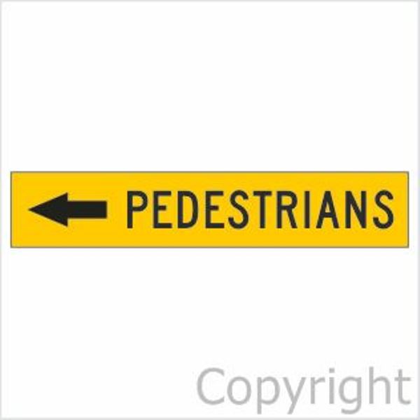 Pedestrians Sign With Left Arrow