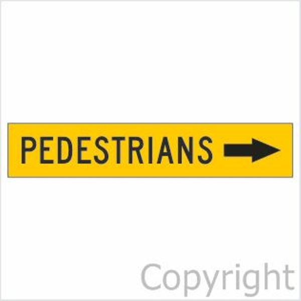 Pedestrians Sign With Right Arrow