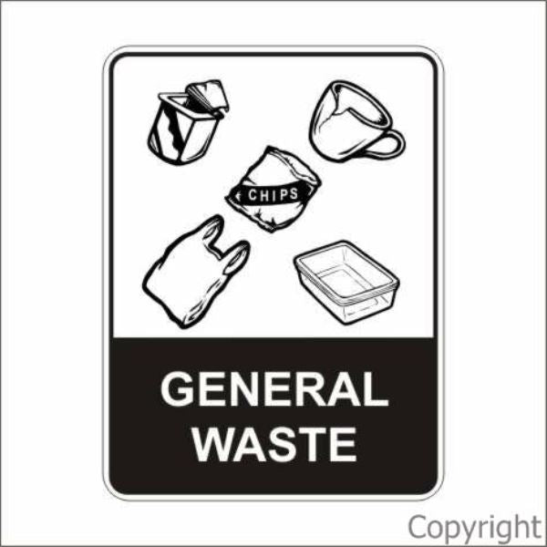 Recycled General Waste Sign W/ Picture