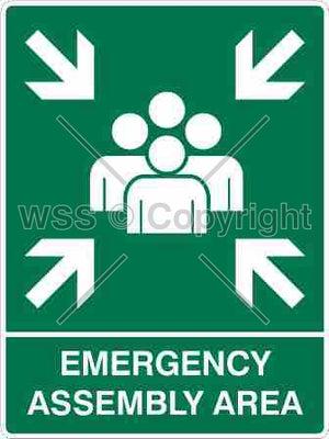 Emergency Assembly Area Sign W/ Picture