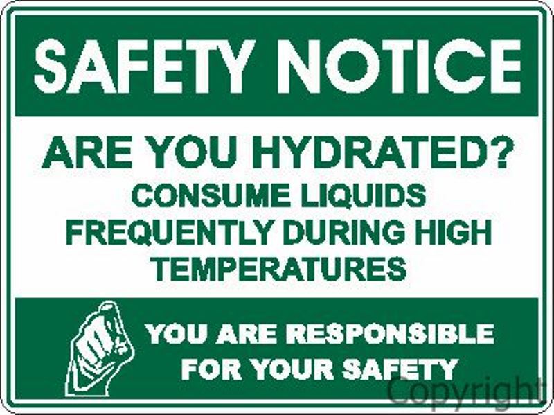 Safety Notice Hydrated etc. Sign