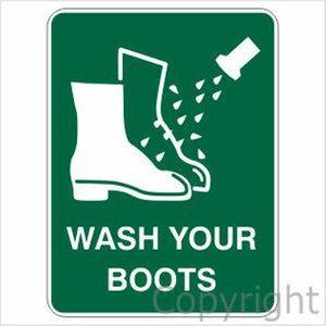 Wash Your Boots Sign