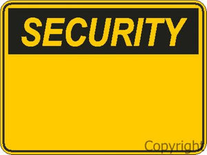 Blank Security Sign Landscape