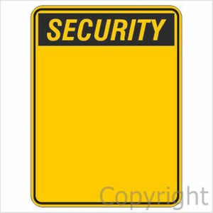 Blank Security Sign Portrait