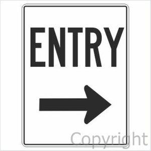 Entry Sign W/ Right Arrow