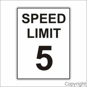 Speed Limit 5 Sign Text